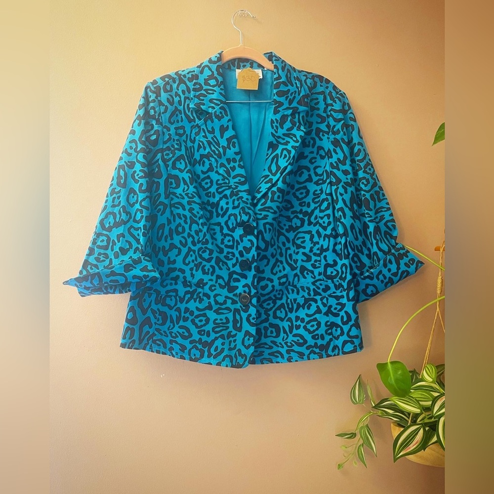 Vintage Blue Cheetah Blazer